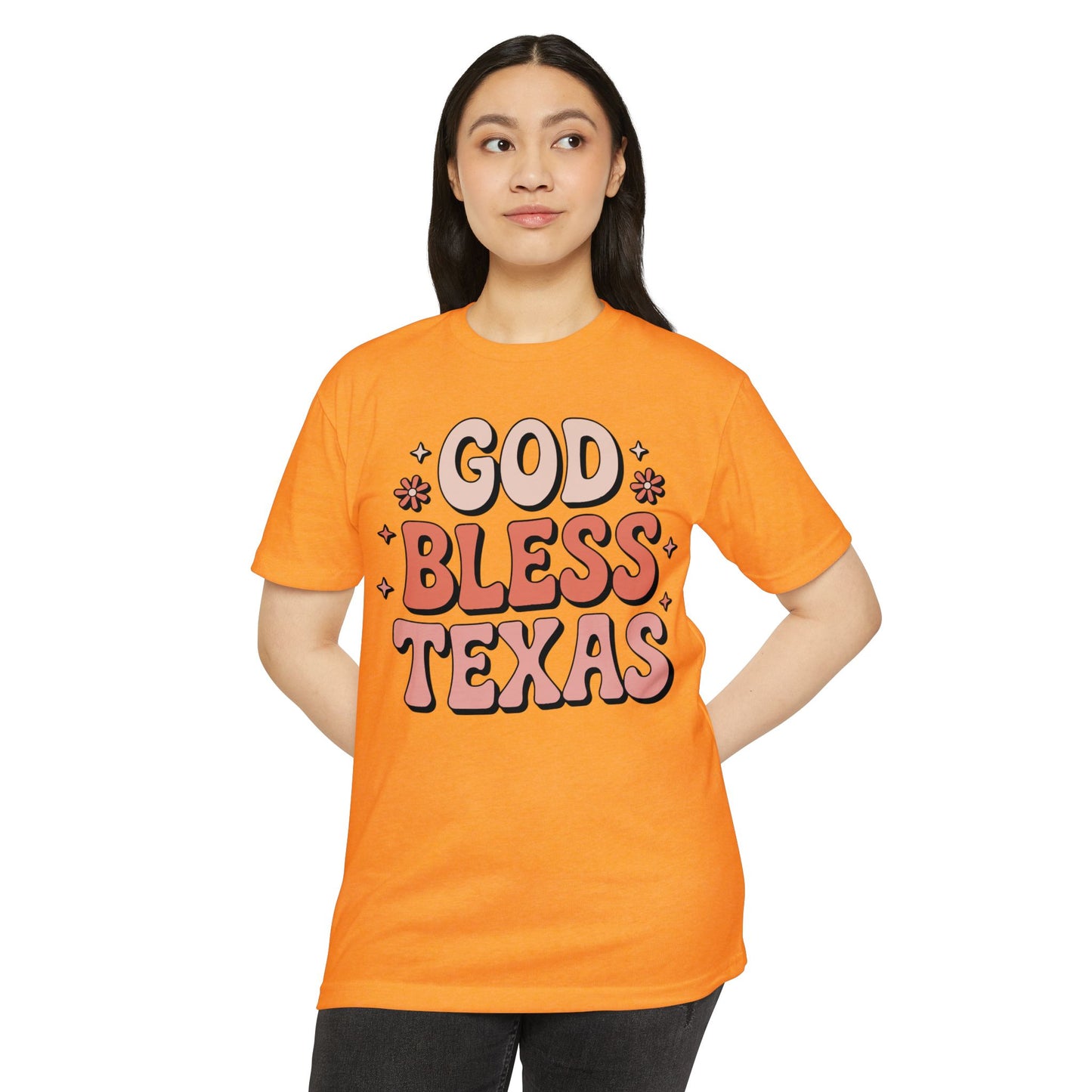 God Bless Texas T-Shirt — Retro Floral State Pride Tee