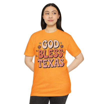 God Bless Texas T-Shirt — Retro Floral State Pride Tee