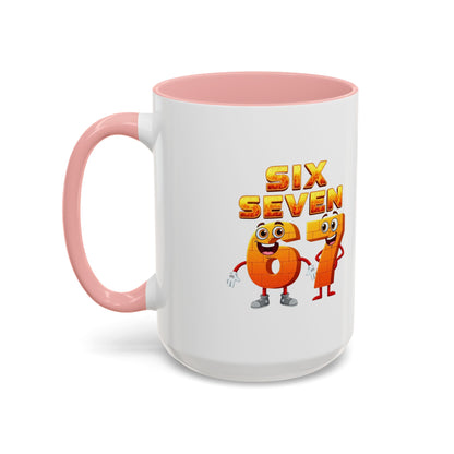 Six Seven Cartoon Number Coffee Mug - Fun Math Teacher Gift (11/15oz)