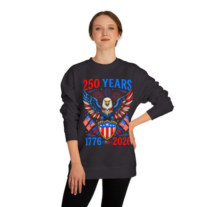 250 Years 1776–2026 Eagle Crewneck Sweatshirt — Patriotic 250th Anniversary