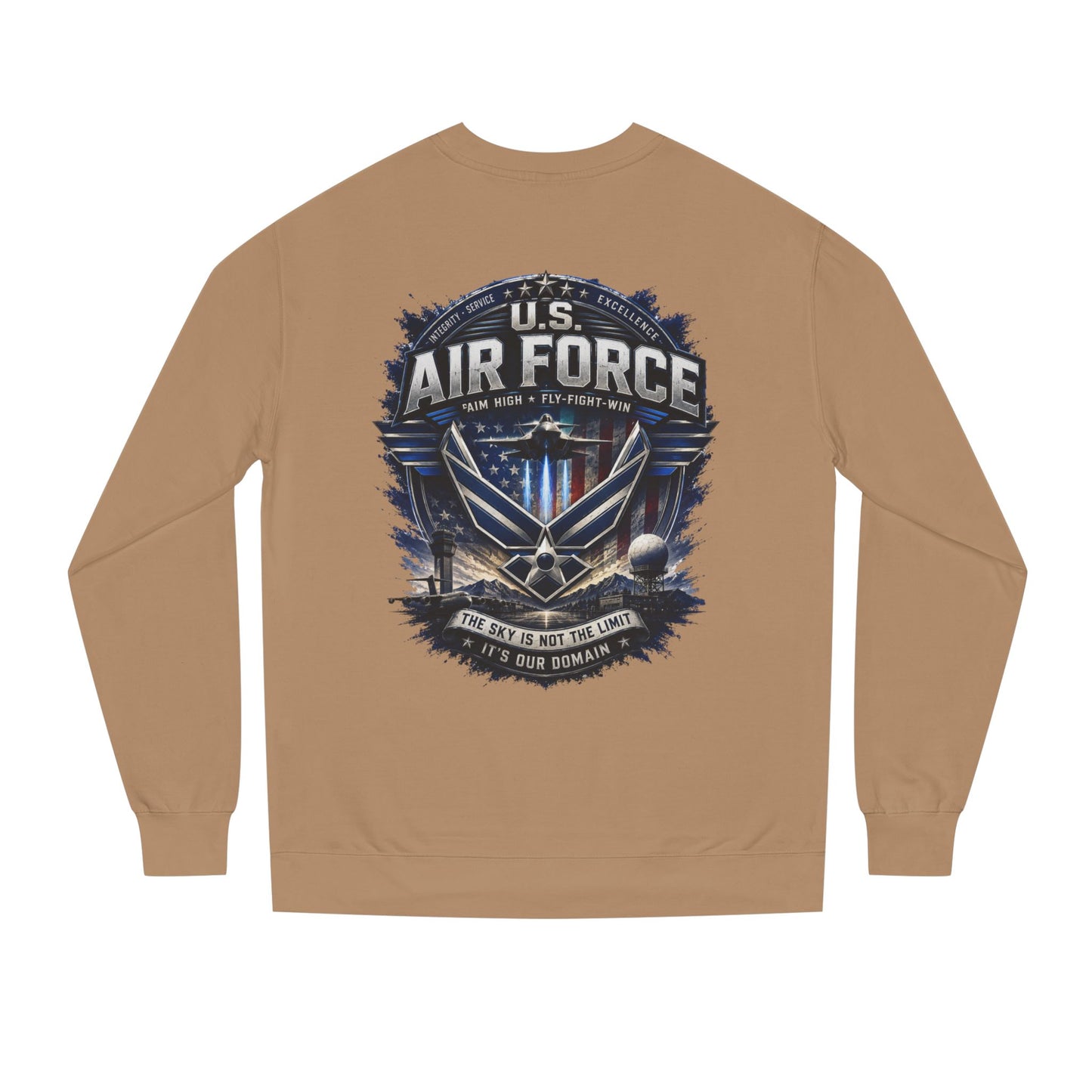 Air Force Crewneck Sweatshirt - U.S. Military Emblem Graphic
