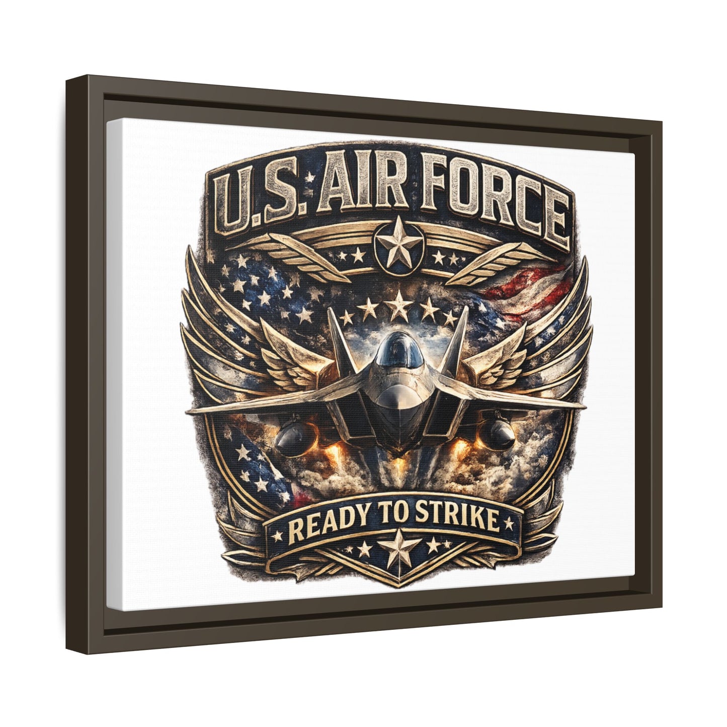 U.S. Air Force Framed Canvas Print – "Ready to Strike" Military Wall Art