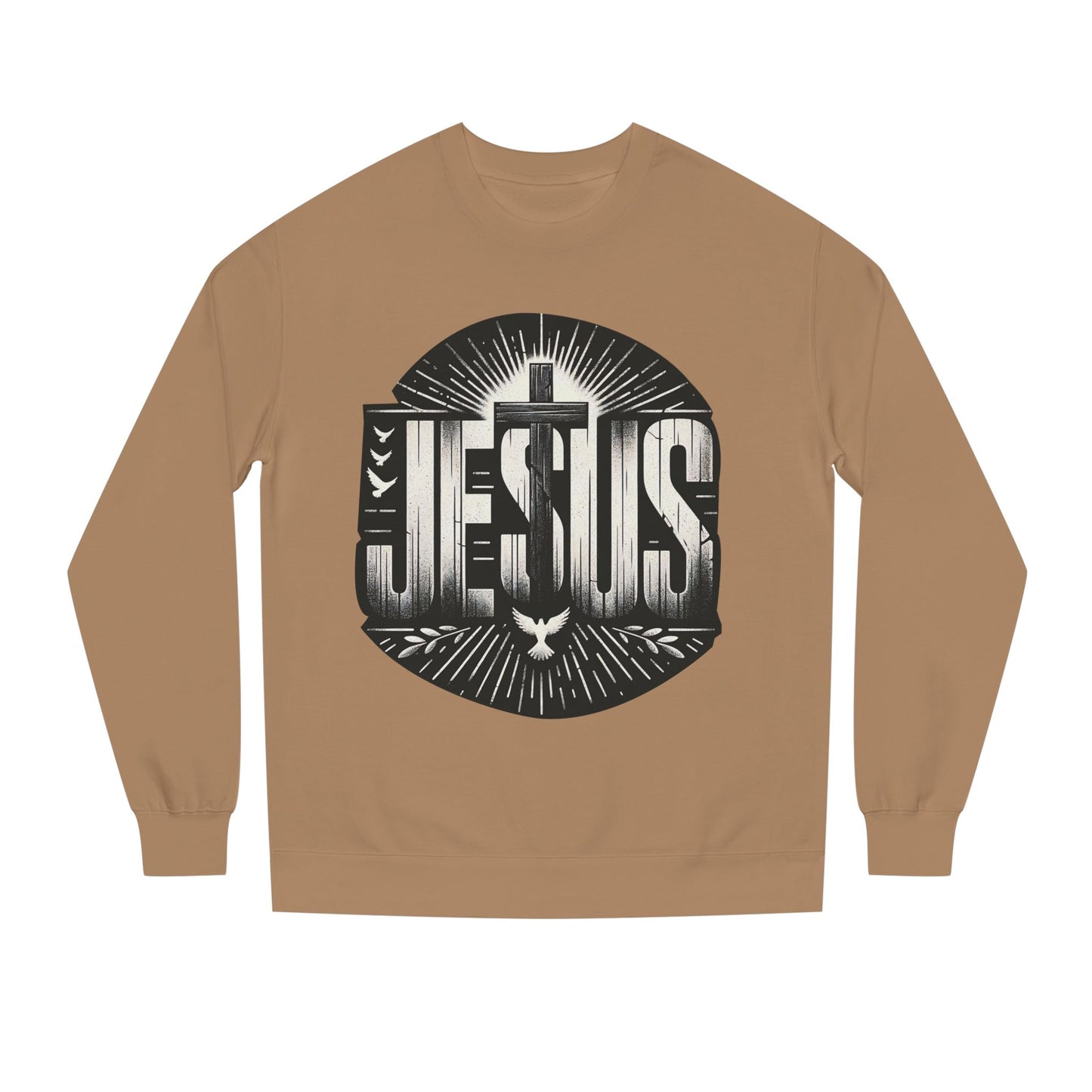 Jesus Graphic Sweatshirt — Vintage Religious Cross & Lamb Crewneck