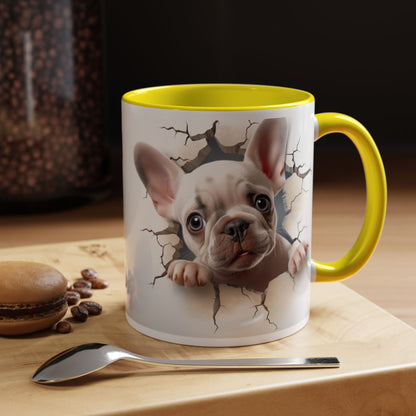 French Bulldog Peekaboo Coffee Mug – Cute Puppy 11/15oz Accent Mug
