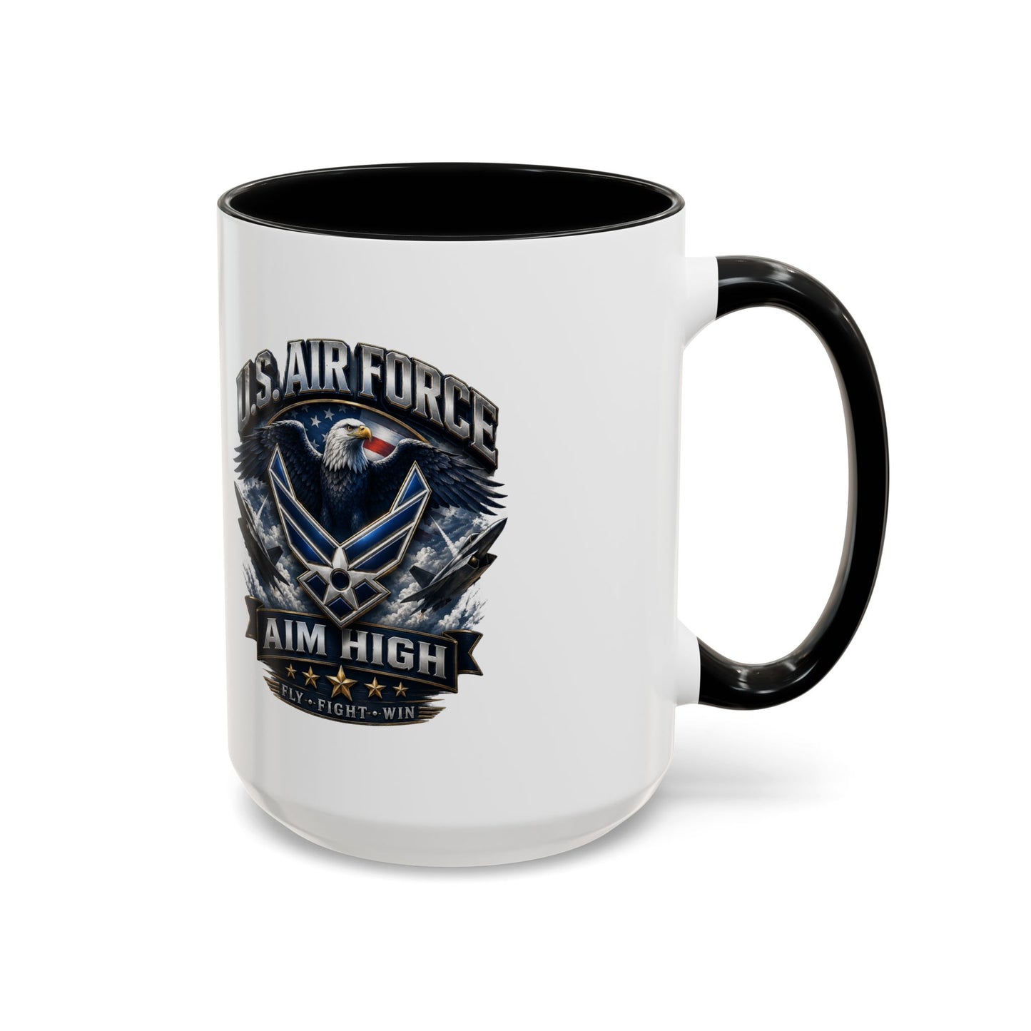 U.S. Air Force Accent Coffee Mug — Aim High Eagle Design (11/15 oz)