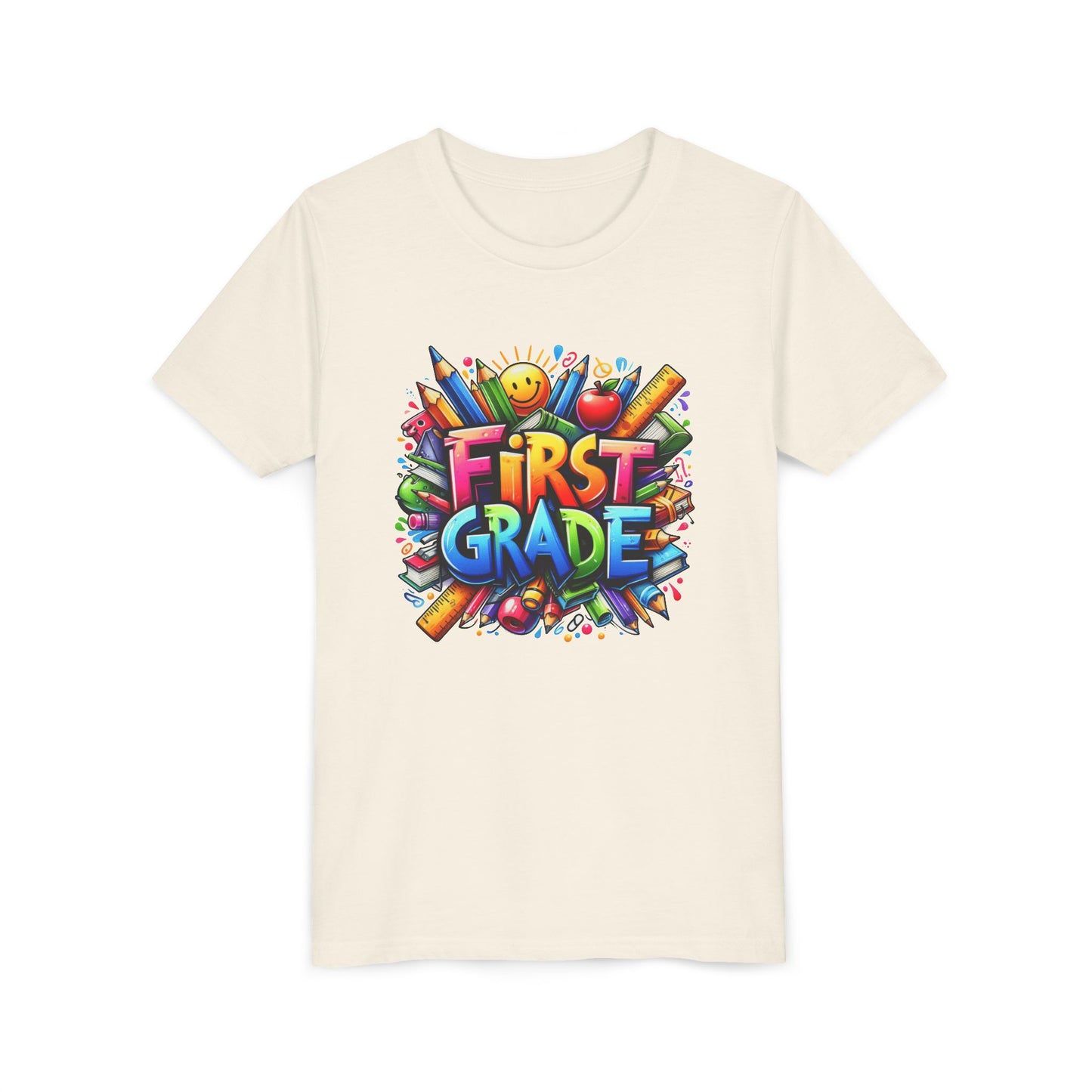 First Grade Kids Tee — Colorful Back-to-School Shirt for Boys & Girls