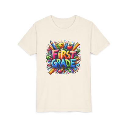 First Grade Kids Tee — Colorful Back-to-School Shirt for Boys & Girls
