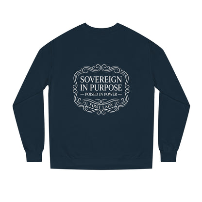 White Crewneck Sweatshirt — Subtle Embossed 'Nowhere to Be Found' Minimal Design