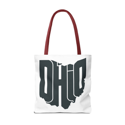 Ohio State Outline Tote Bag — Retro Ohio Text Graphic Tote