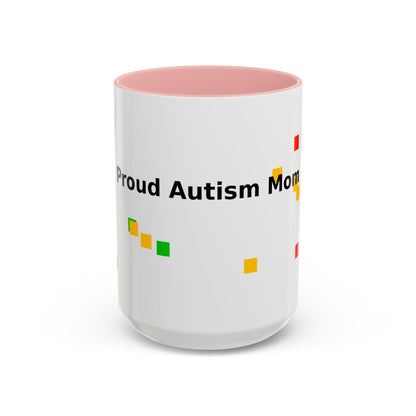 Autism Proud Mom Accent Coffee Mug – 11/15oz Color Accent