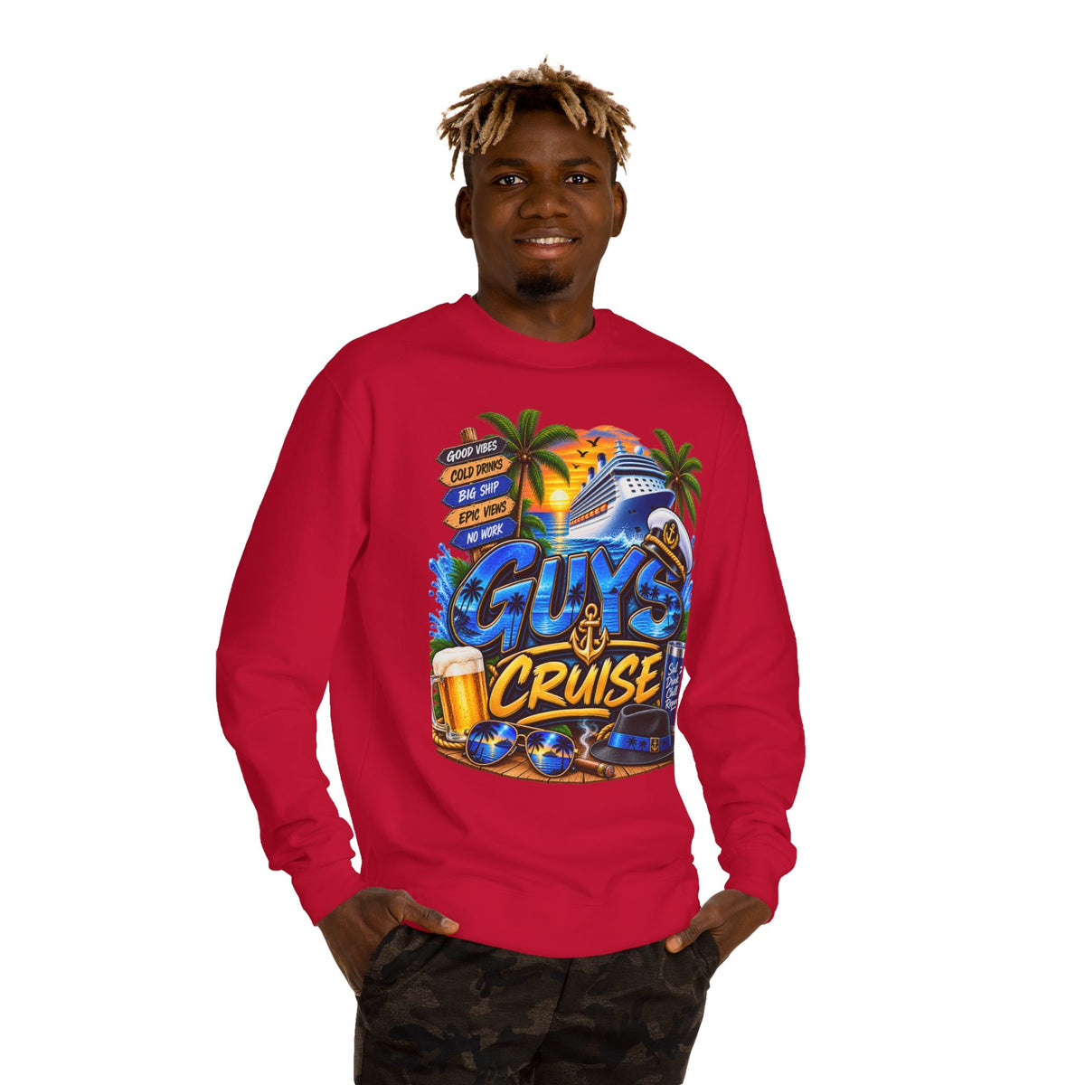 Guys Cruise Sweatshirt — Men’s Vacation Cruise Crewneck