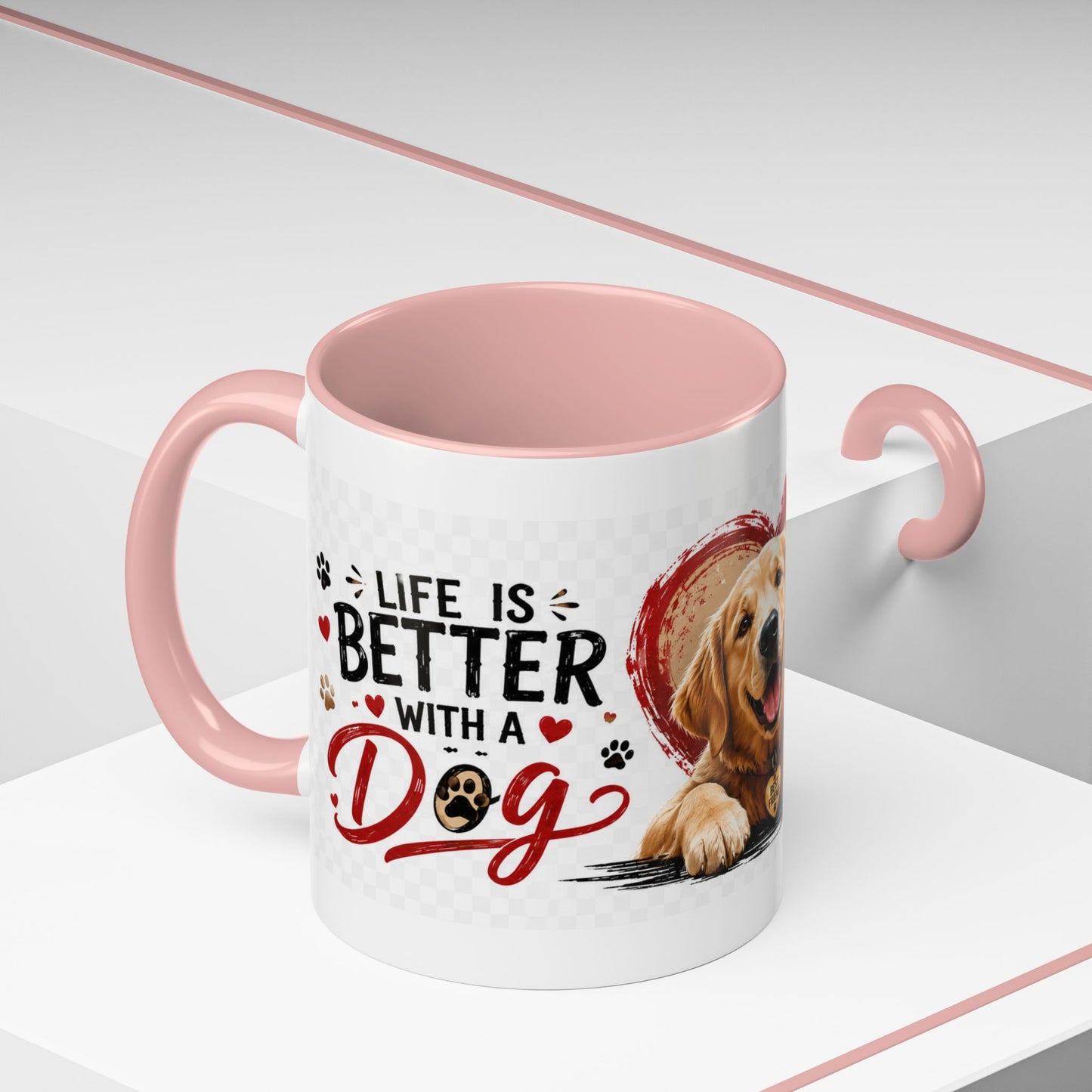 Pawsitive Vibes Coffee Mug - "Wag More, Worry Less" Dog Lover Accent Mug