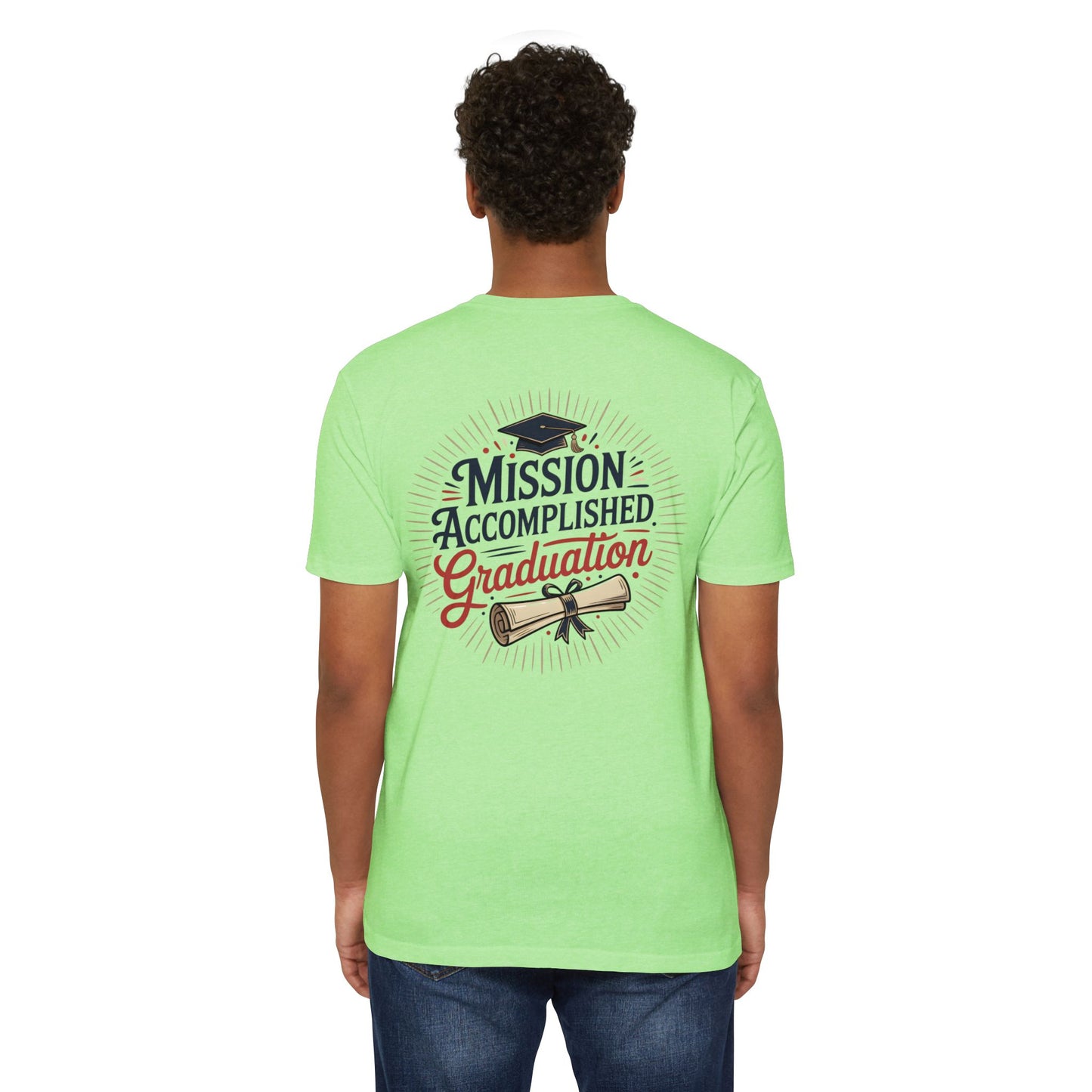 Graduation "Mission Accomplished" T-Shirt — Diploma & Cap Design