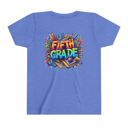 Fifth Grade Kid's Tee - Colorful School Supplies Back to School T-Shirt