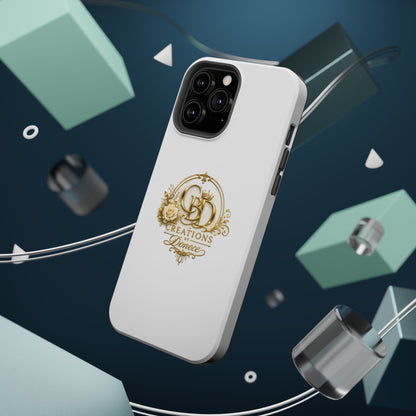 Magnetic Impact-Resistant Phone Case — Gold Floral Crest Logo