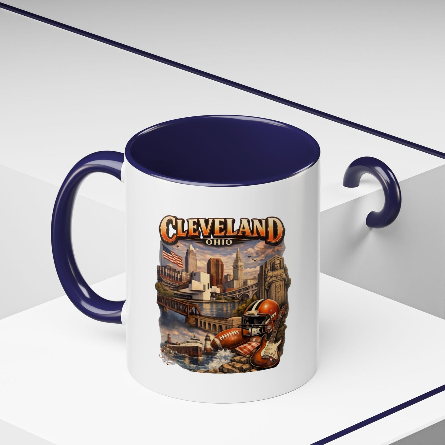 Cleveland Ohio Vintage Football Accent Coffee Mug (11/15oz)
