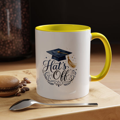 Graduation 'Hat's Off' Accent Coffee Mug — 11/15oz Celebratory Grad Gift