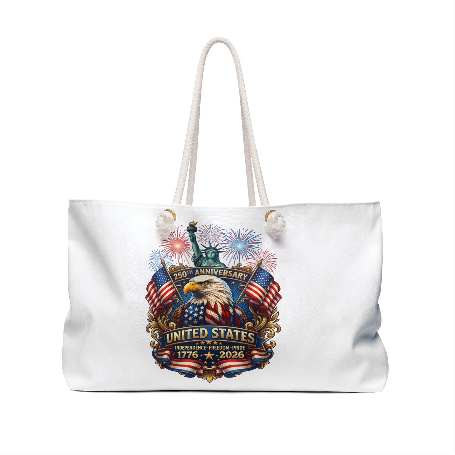 Patriotic Weekender Bag — United States 250th Anniversary Eagle & Fireworks