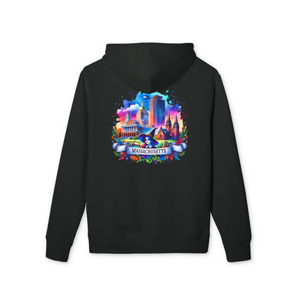 Massachusetts Skyline Hoodie – Colorful Boston Landmark Pullover