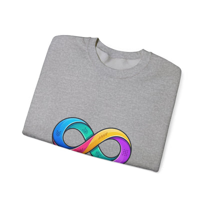 Autistic & Authentic Infinity Crewneck Sweatshirt, Neurodiversity Pride, Affirming