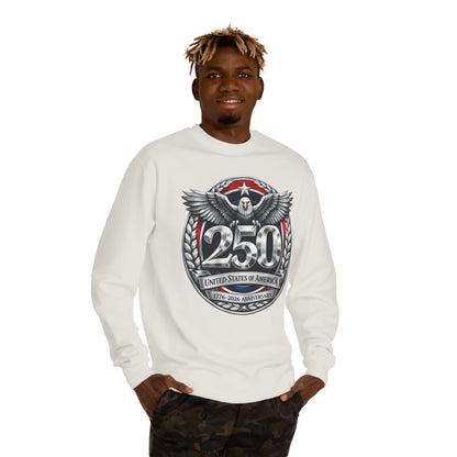250th USA Anniversary Sweatshirt — Eagle Emblem 1776–2026 Commemorative Crewneck