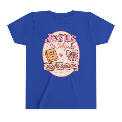 Youth Tee — "Jesus Is My Safe Space" Christian Kids T-Shirt