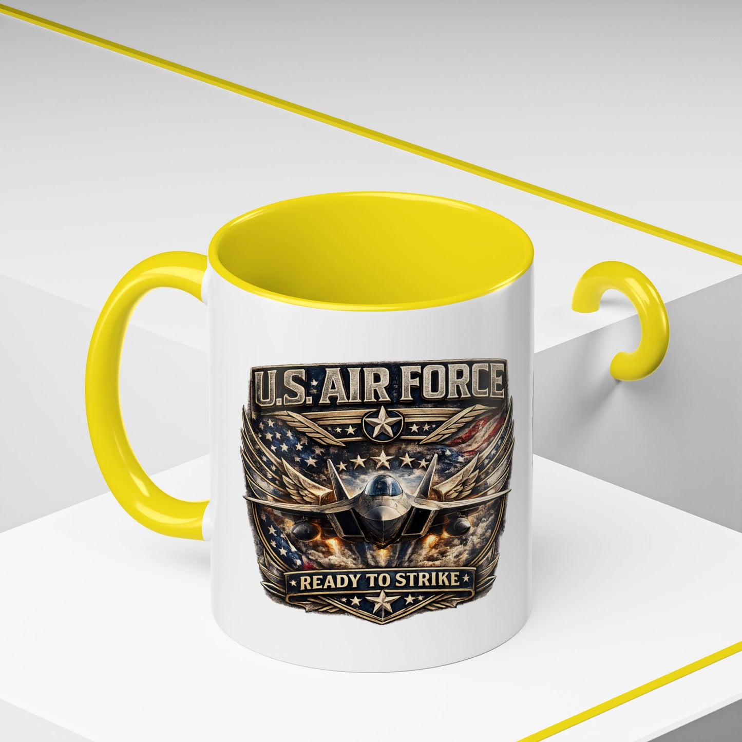 U.S. Air Force Accent Coffee Mug — "Ready to Strike" Military Aviation Gift