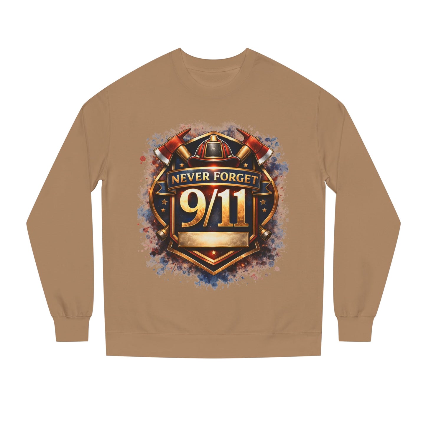 Never Forget 9/11 Sweatshirt — Memorial Firefighter Tribute Crewneck