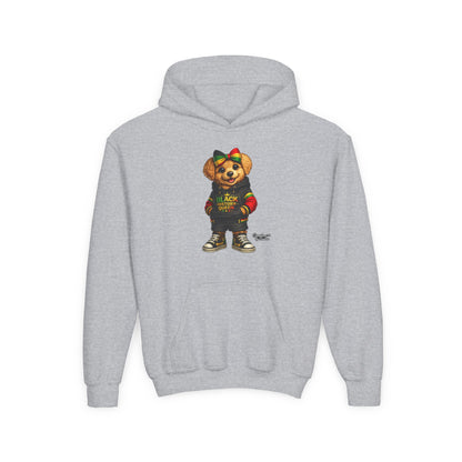 Youth Hoodie — Rasta Bear "Black History Greatness" Kids Pullover
