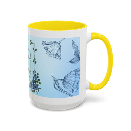 Mother's Heart Floral Accent Coffee Mug — "A Mother's Heart Never Fades"