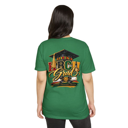 HBCU Grad T-Shirt — Black Graduation Cap & Kente Design
