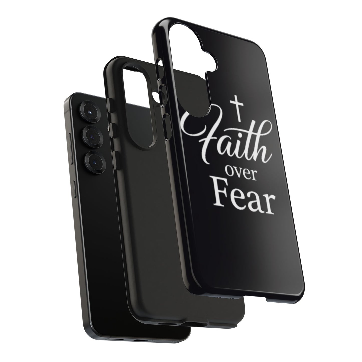 Faith Over Fear Tough Phone Case — Inspirational Christian Cross Phone Cover