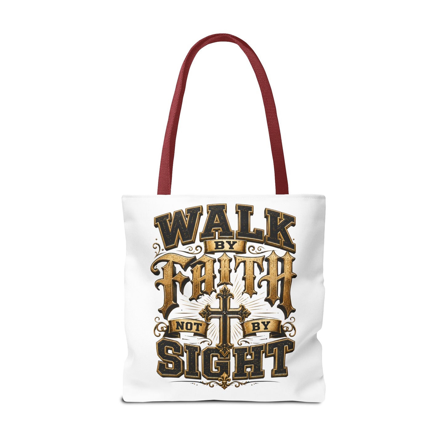 Walk by Faith Tote Bag — Christian Inspirational Cross Tote