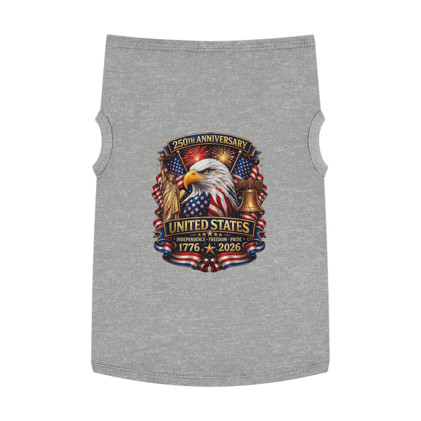 Patriotic Pet Tank Top – 250th Anniversary United States 1776-2026 Eagle Design