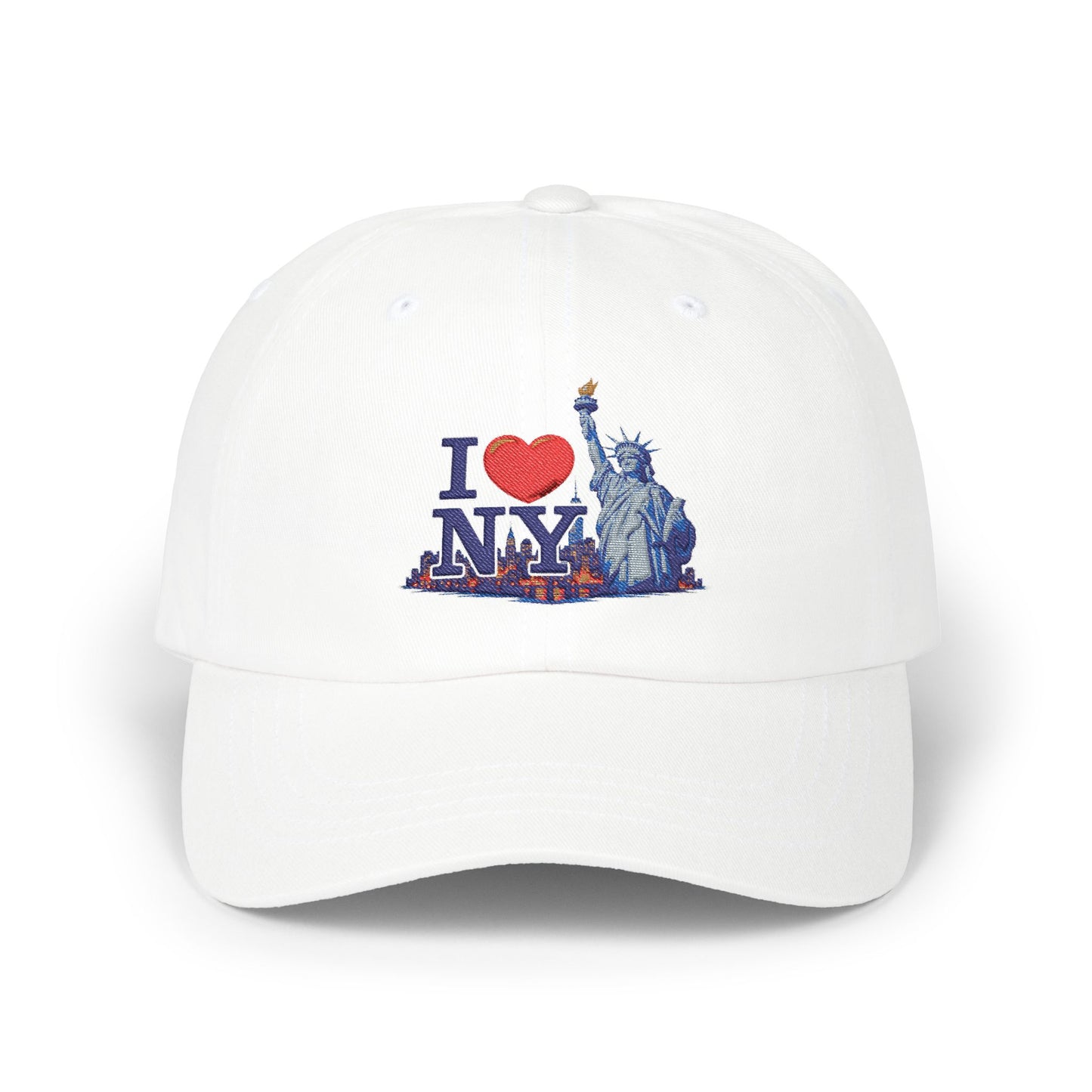 I  NY Statue of Liberty Dad Cap — Classic White Baseball Hat