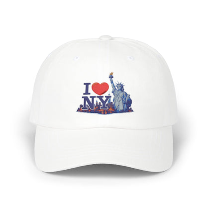 I  NY Statue of Liberty Dad Cap — Classic White Baseball Hat