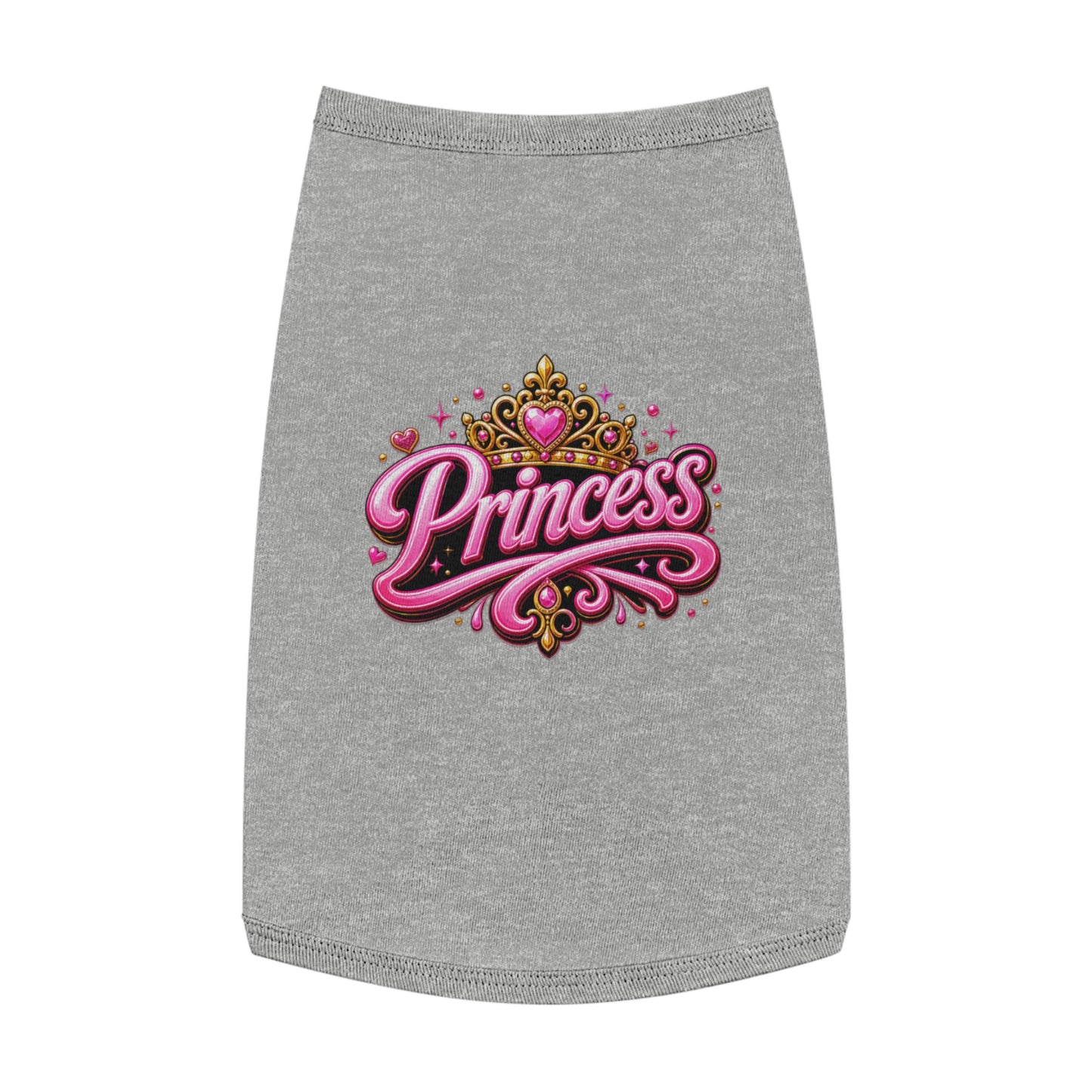 Princess Pet Tank Top - Pink Crown Graphic Dog Shirt, Cute Royal Pet Apparel for Small Dogs & Cats