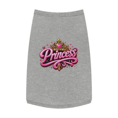 Princess Pet Tank Top - Pink Crown Graphic Dog Shirt, Cute Royal Pet Apparel for Small Dogs & Cats