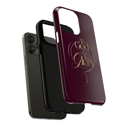 "To God Be The Glory" Tough Magnetic Phone Case — Burgundy Christian iPhone Cover