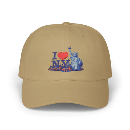 I  NY Statue of Liberty Dad Cap — Classic White Baseball Hat