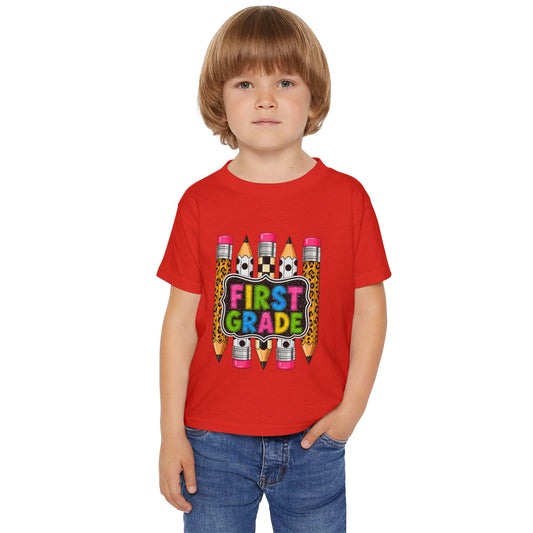 First Grade Toddler T-Shirt — Cute Back-to-School Pencil Design
