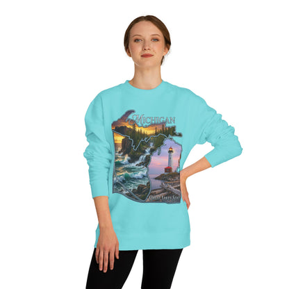 Michigan Lakes State Sweatshirt — Lighthouse & Great Lakes Scenic Pullover