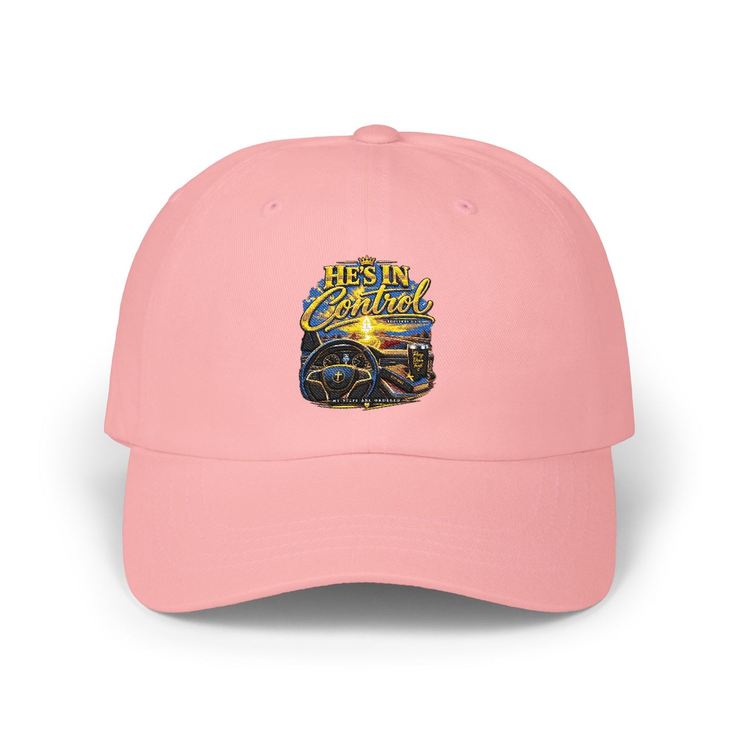 Dad Cap – 'He's In Control' Vintage Car Embroidered Baseball Hat