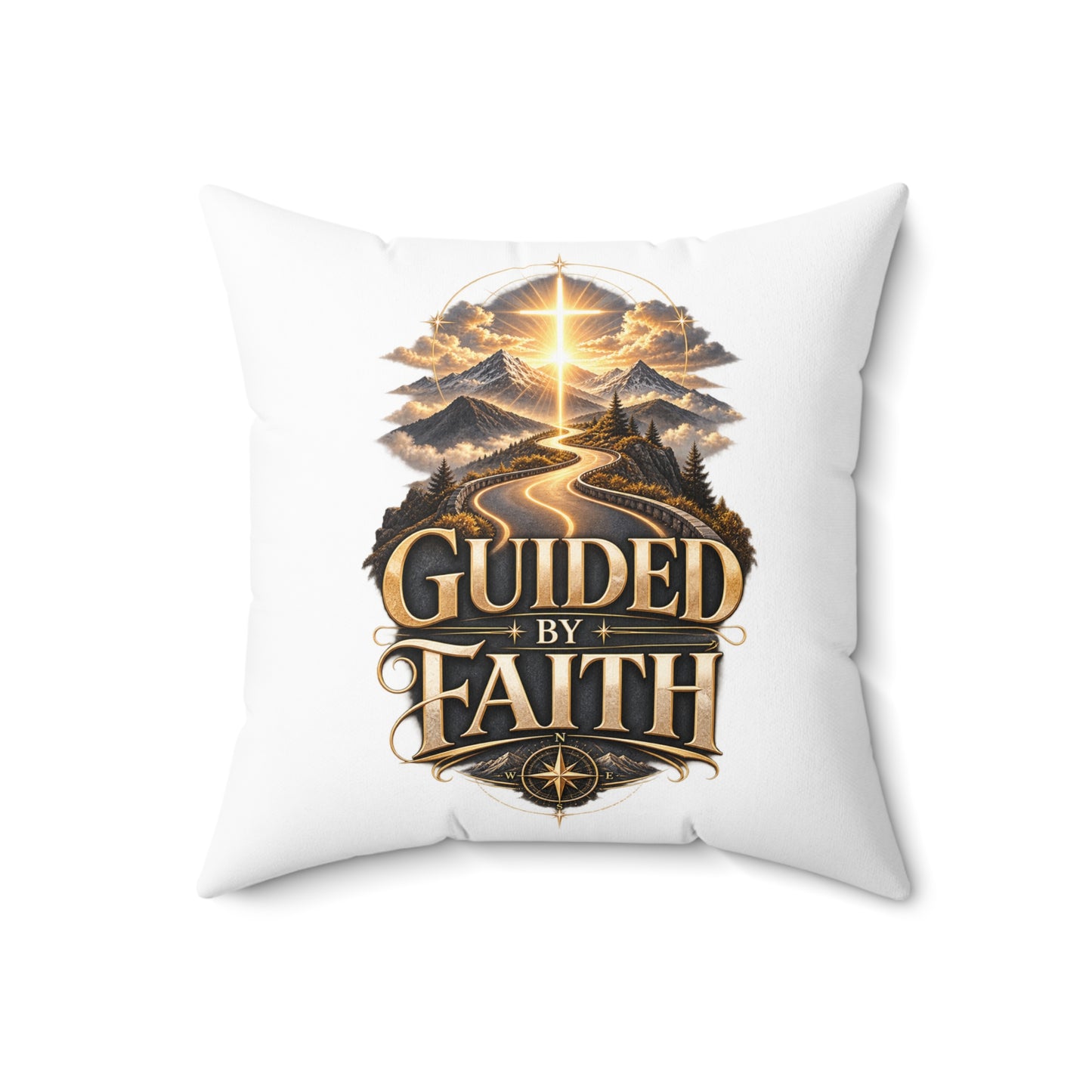 Guided by Faith Decorative Pillow — Christian Inspirational Throw Pillow