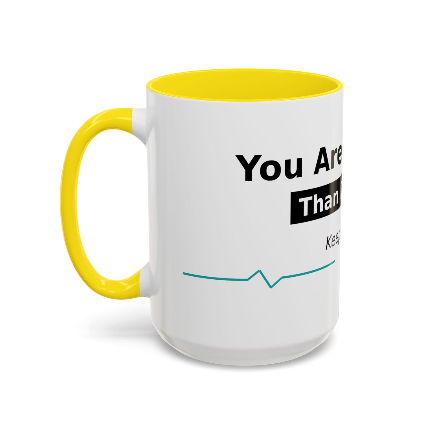 You Are Stronger Than Diabetes Accent Coffee Mug — Keep Fighting Inspirational Tea Cup