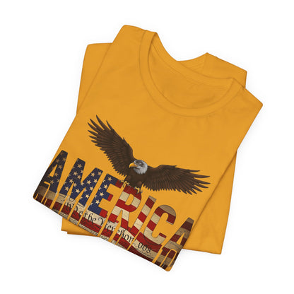 America Eagle Flag Graphic T‑Shirt — Patriotic USA Tee for 4th of July