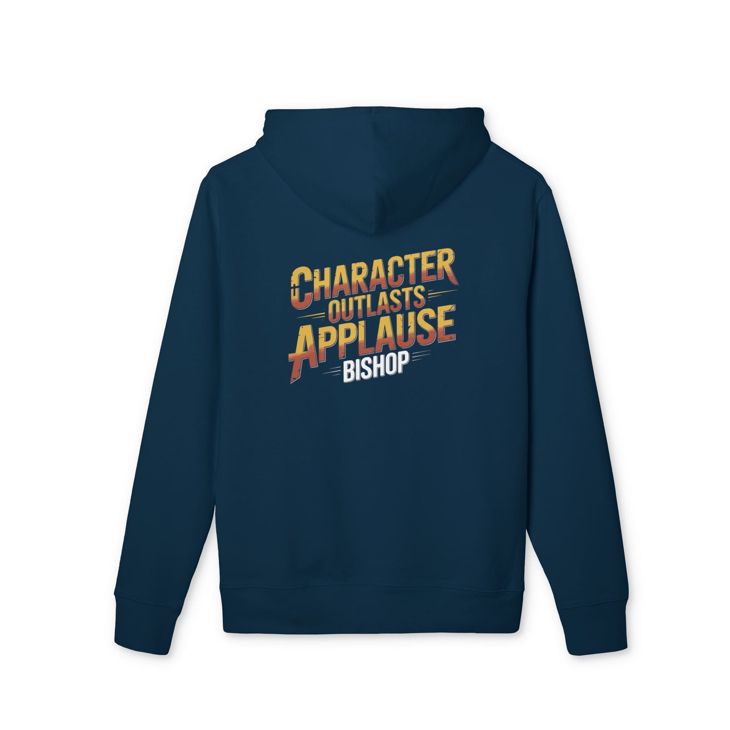 Hoodie — "Character Outlasts Applause" Retro Graphic Pullover
