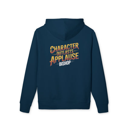 Hoodie — "Character Outlasts Applause" Retro Graphic Pullover
