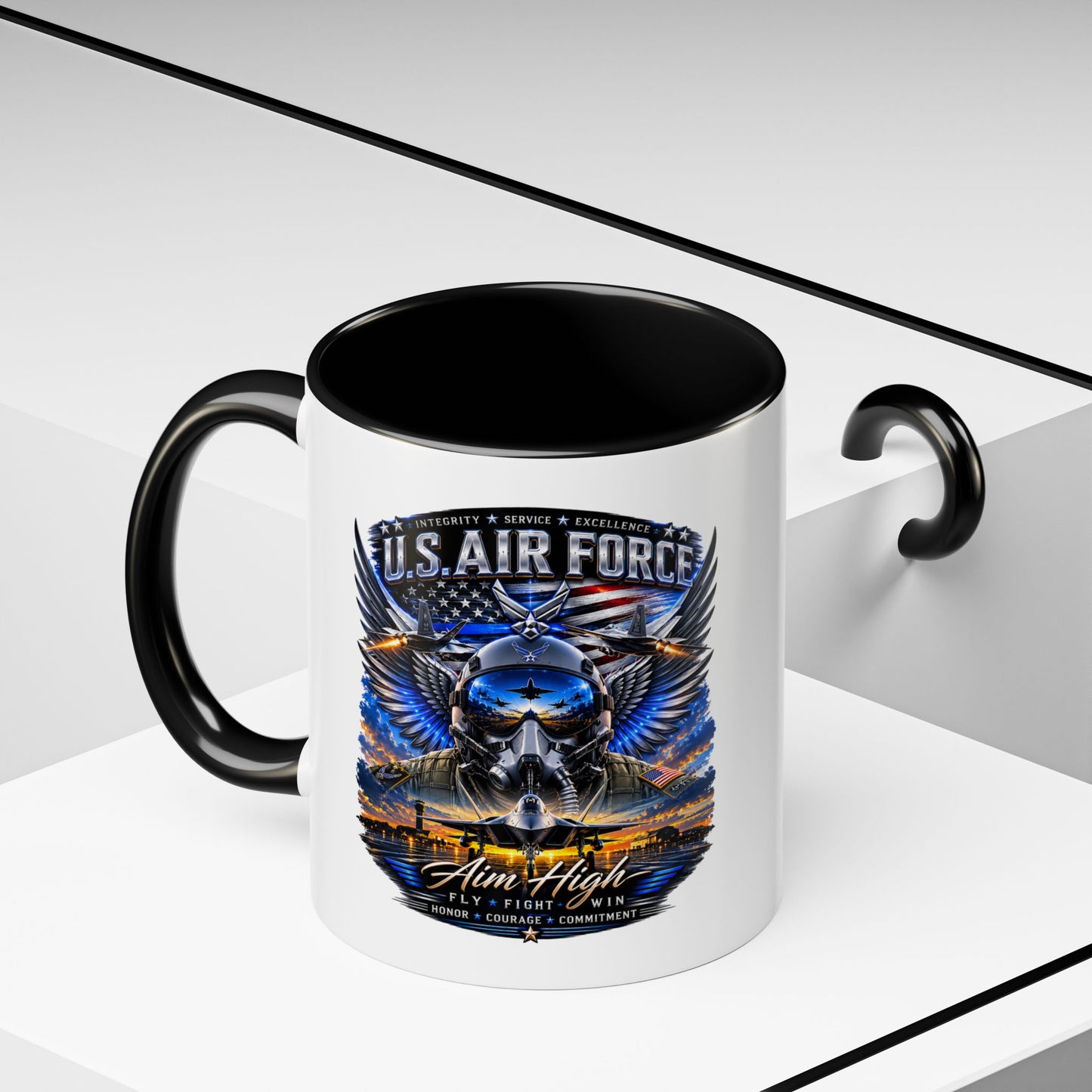 U.S. Air Force Eagle Coffee Mug — "Aim High" Accent 11/15oz