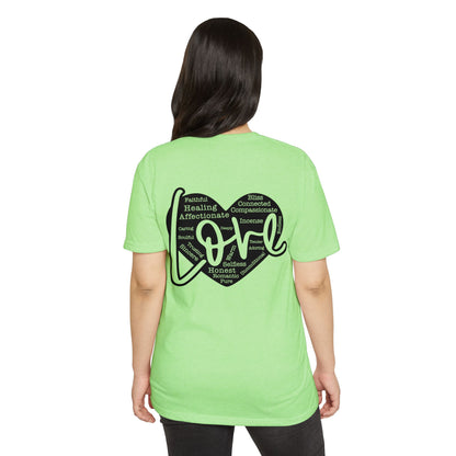 Love Heart Wordcloud T-Shirt — Positive Words Graphic Tee
